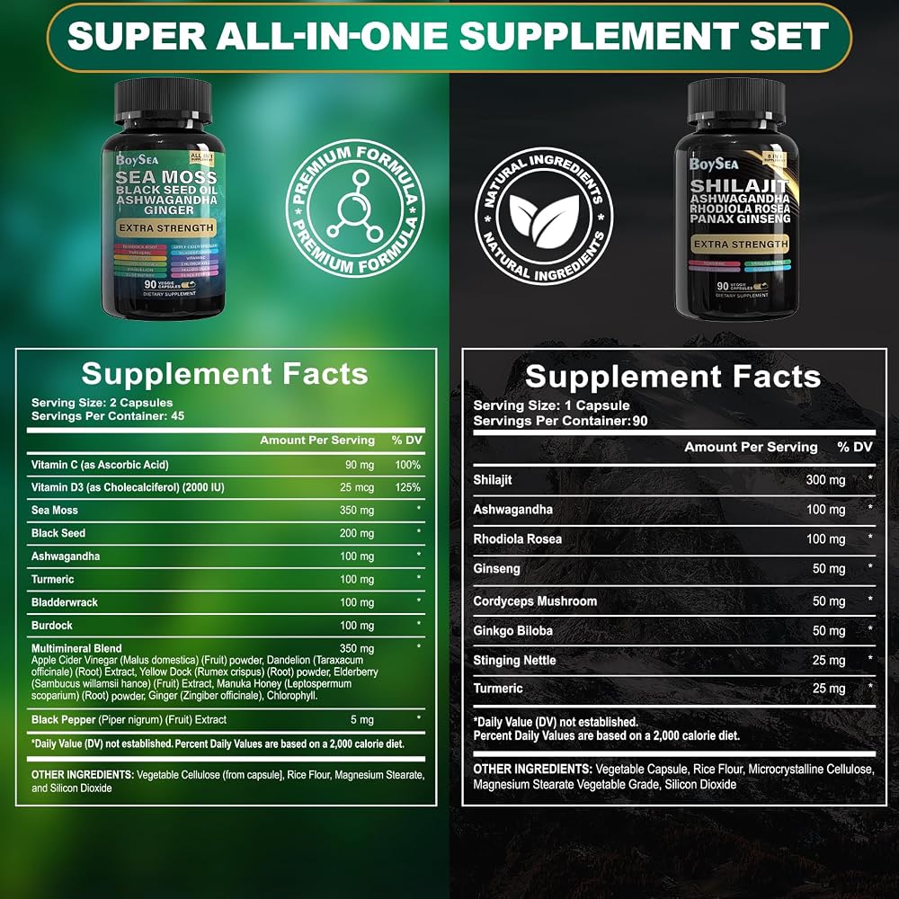 Boysea.Shilajit and Sea Moss Bundle