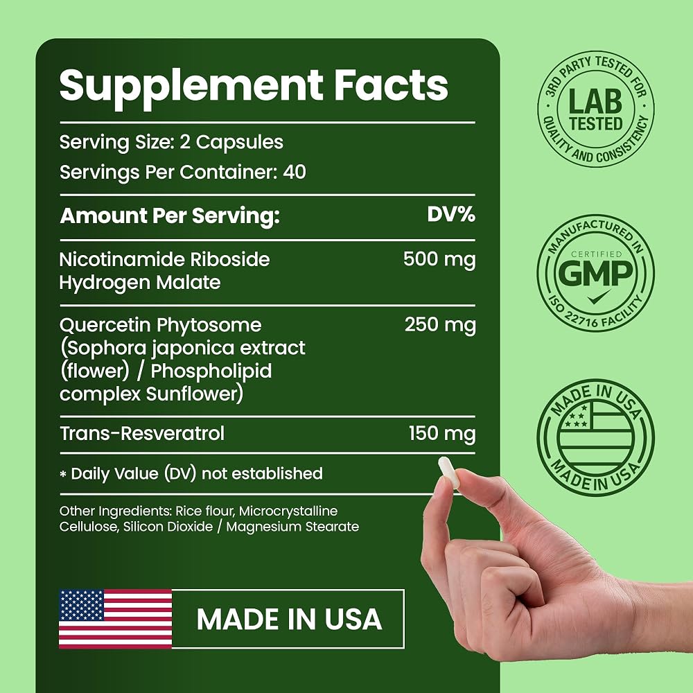 GROWTIN HIGH STRENGTH NAD+ Liposomal Nicotinamide Riboside - 80 Capsules - image 2