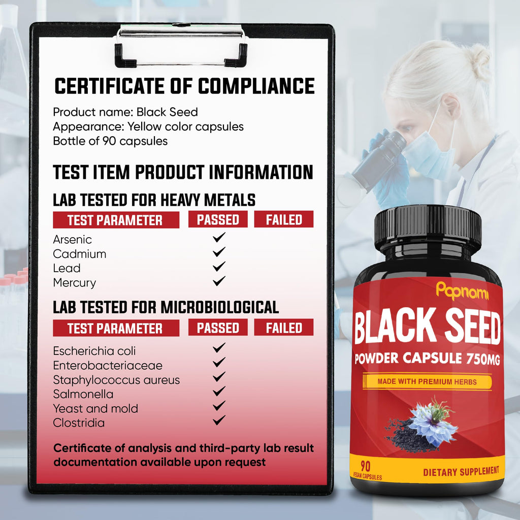 Papnami Black Seed Powder Capsules 750mg - 90 Count - image 9