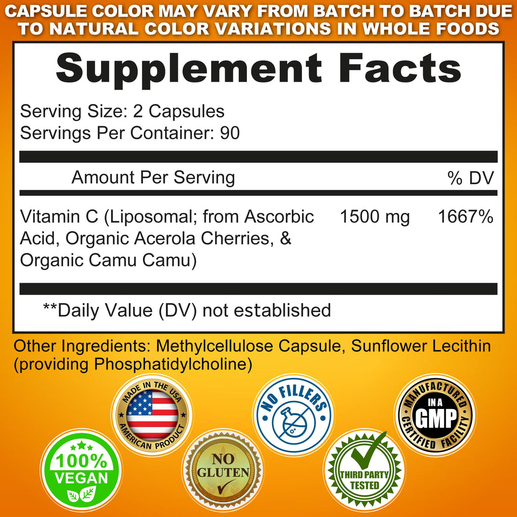 SUPPLEMENTS STUDIO Liposomal Vitamin C Capsules - Organic Acerola
