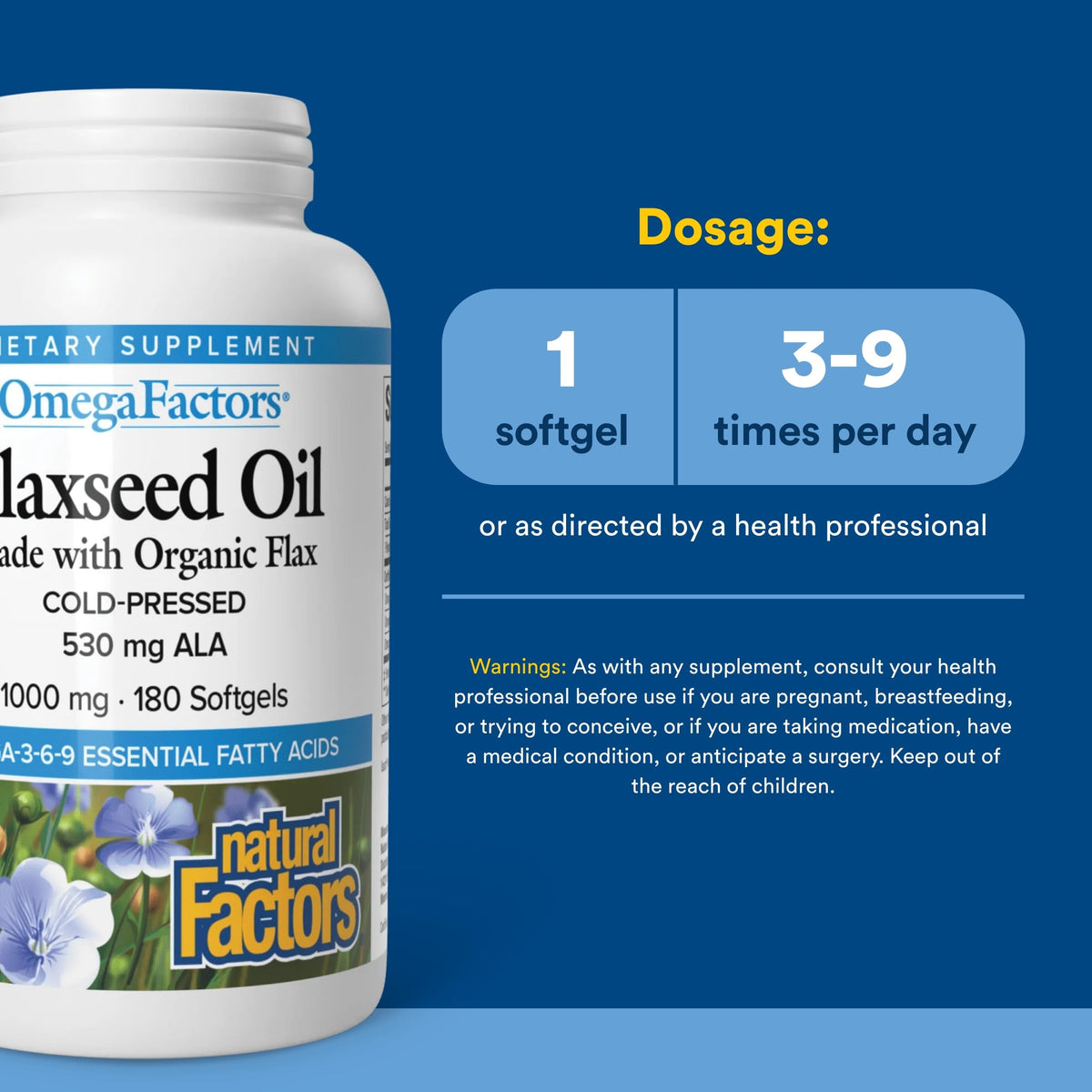Natural Factors Omega Factors Flaxseed Oil - 180 Softgels - image 3