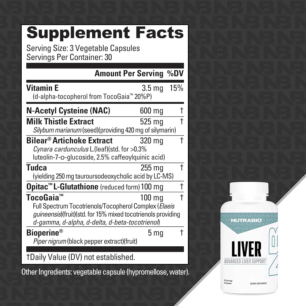 NutraBio Advanced Liver Support - 90 Capsules - image 3