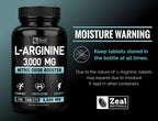 Zeal Naturals L-Arginine 3000mg Supplement - 150 Tablets - image 4