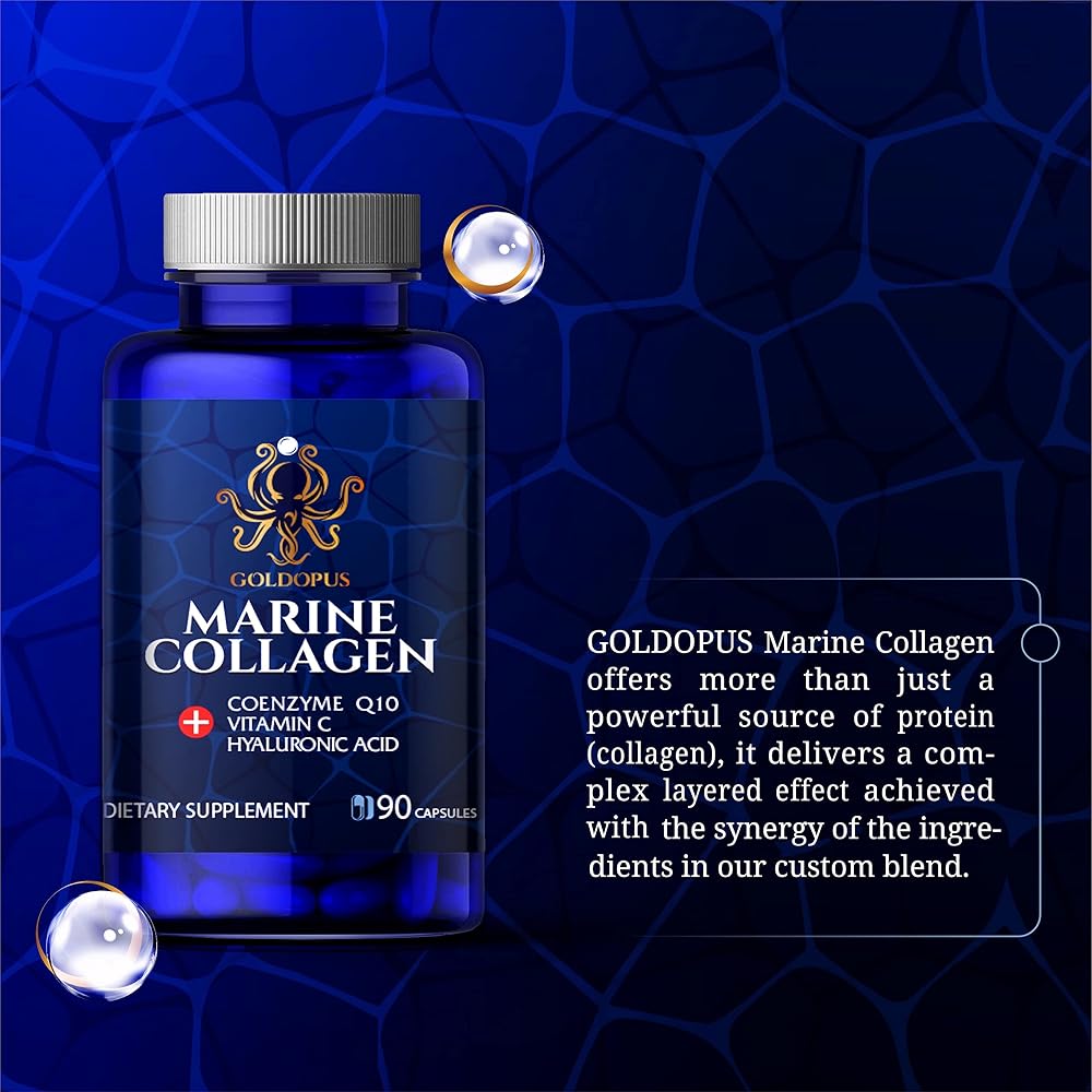 GOLDOPUS Marine Collagen Peptides with Hyaluronic Acid - 90 Capsules - image 2