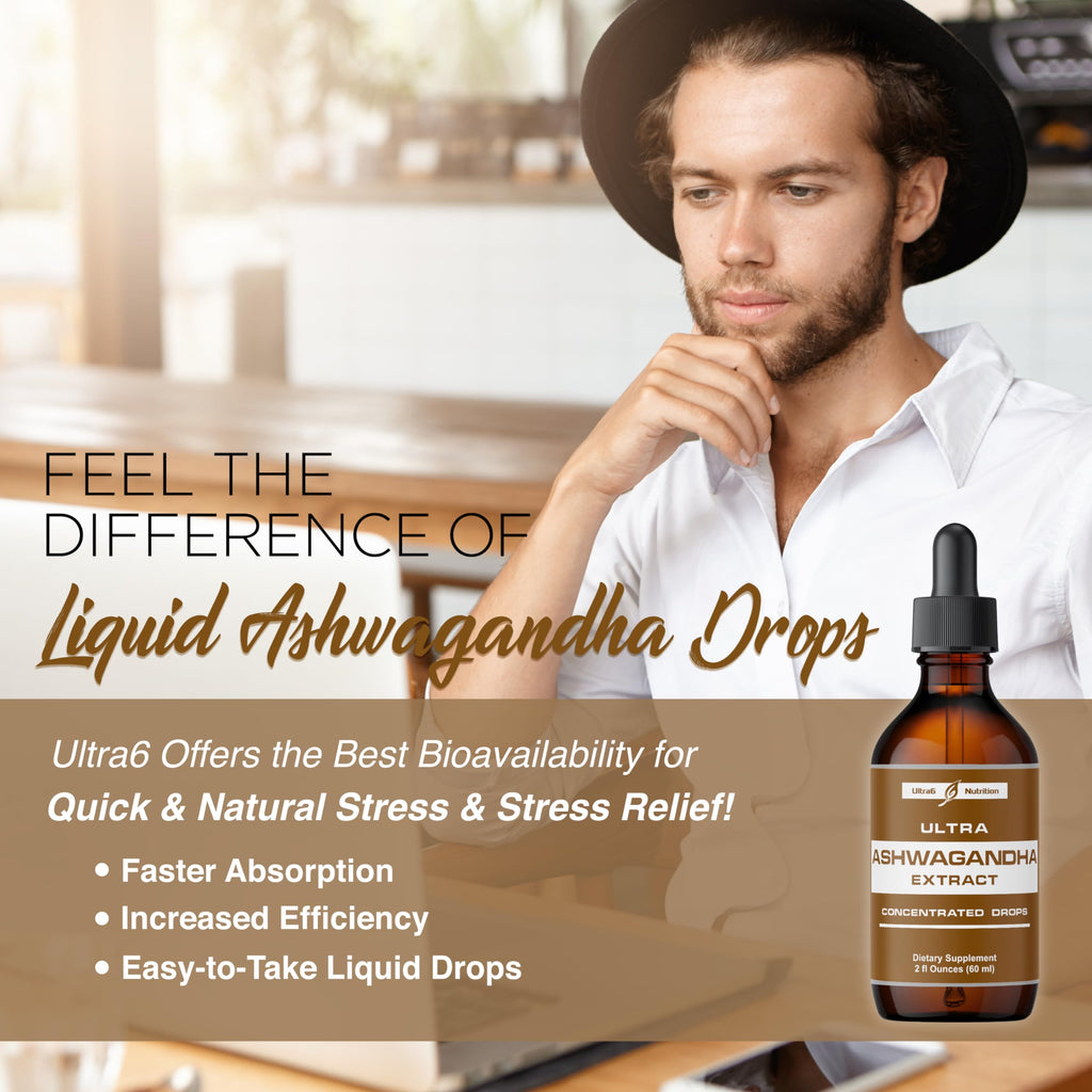 Ultra6 Nutrition Ashwagandha Liquid Drops with Rhodiola - 2 Fl Oz - image 5