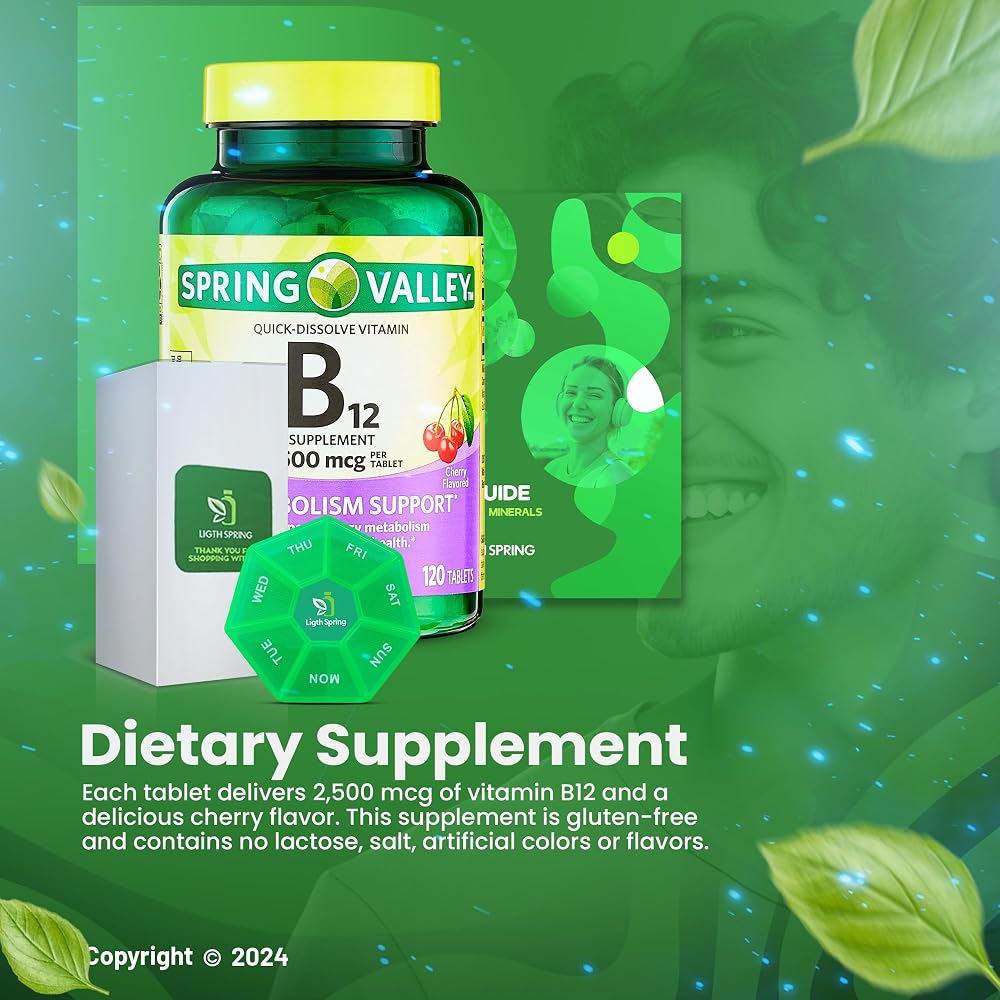 LightSpring Vitamin B12 2,500 mcg Cherry Flavor - 120 Tablets - image 5