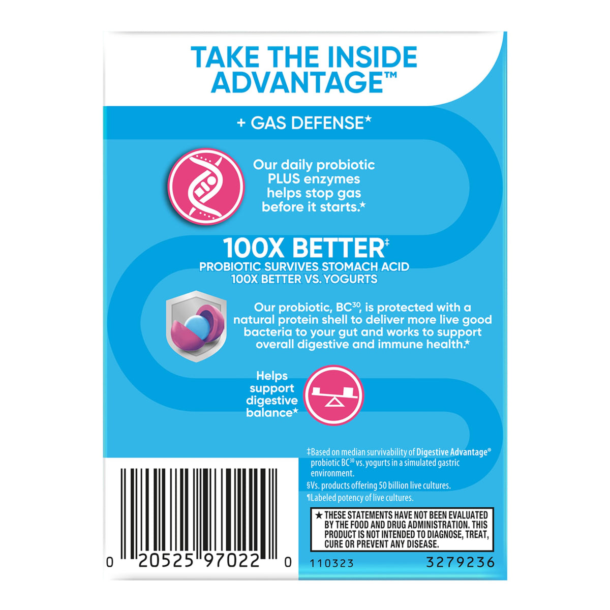 Digestive Advantage Gas Defense Daily Probiotics - 32 Capsules - image 7