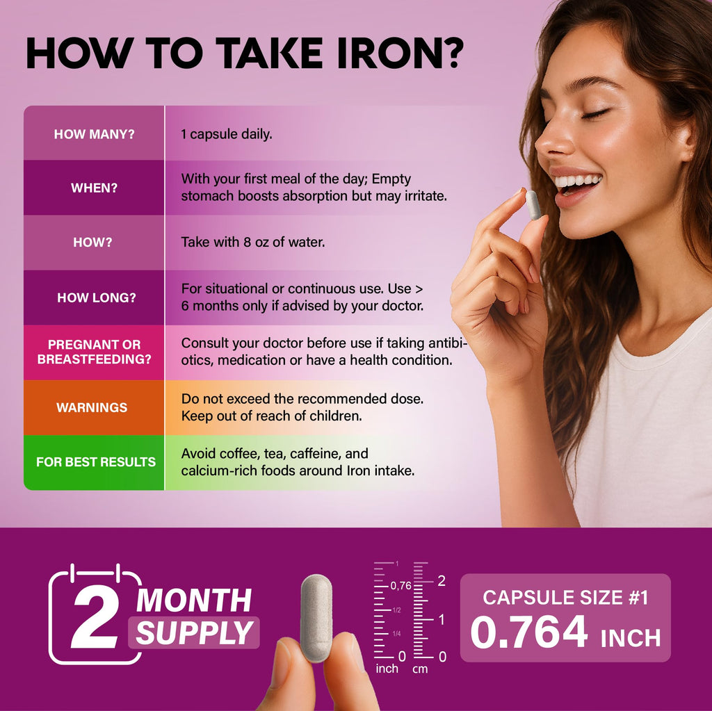 NUTRAHARMONY Iron 65mg Supplement for Women - 60 Capsules - image 10