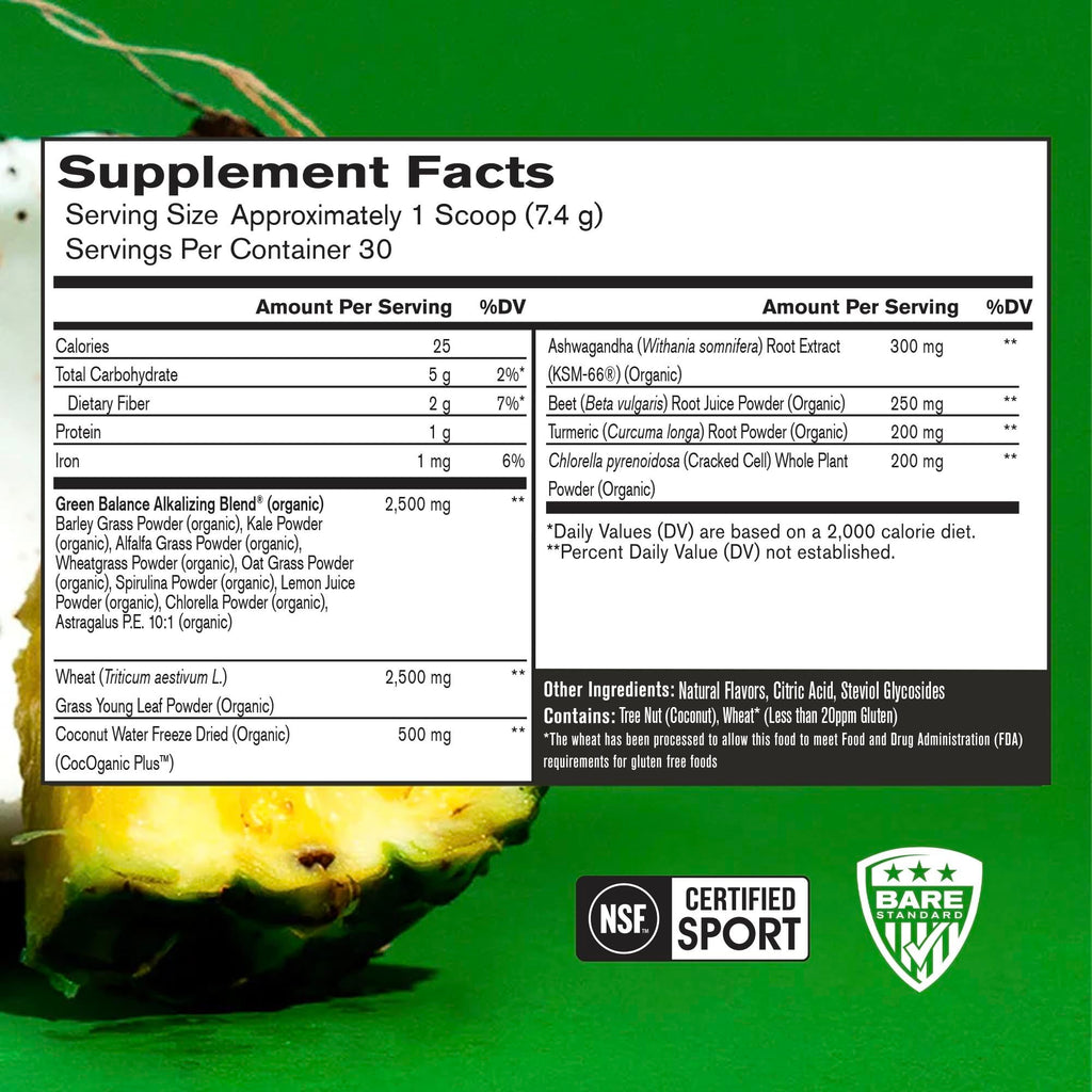 BARE PERFORMANCE NUTRITION Strong Greens Superfood Powder - 30 Servings - image 2