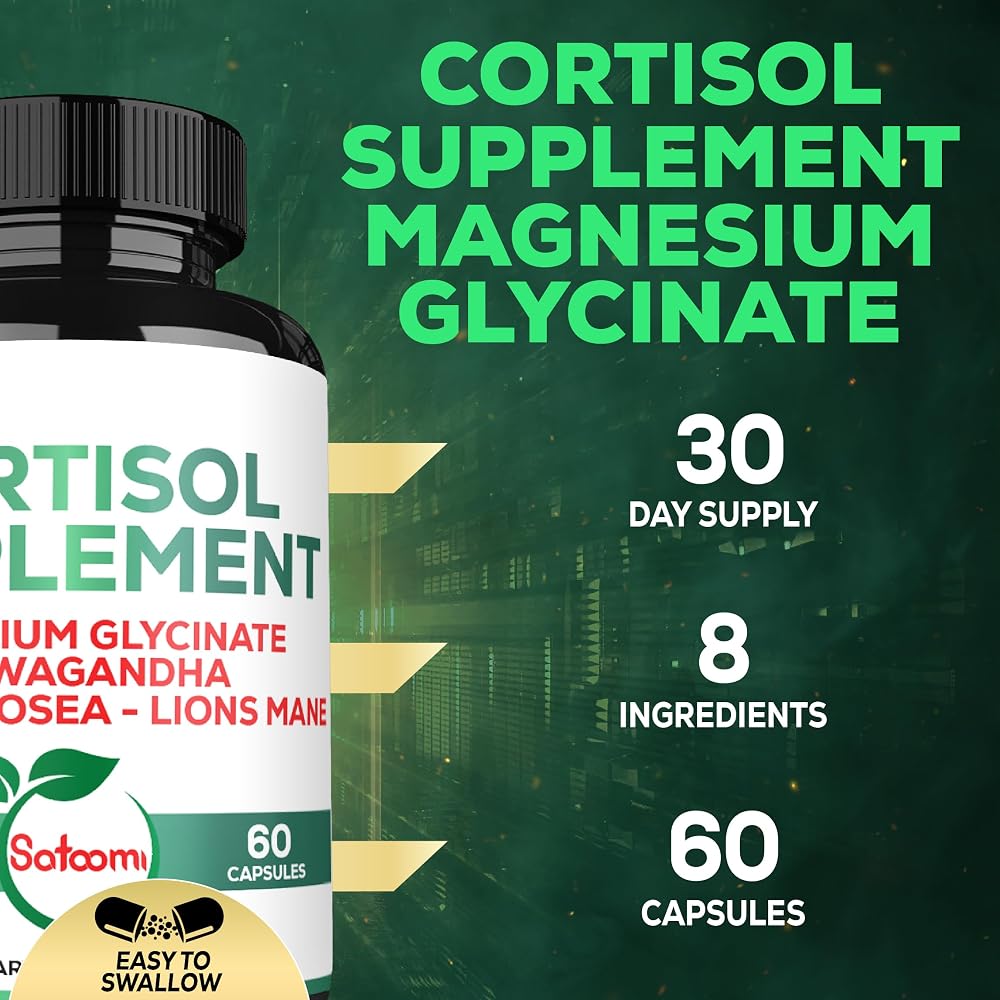 Satoomi - Cortisol Supplement & Magnesium Glycinate - 60 90 150