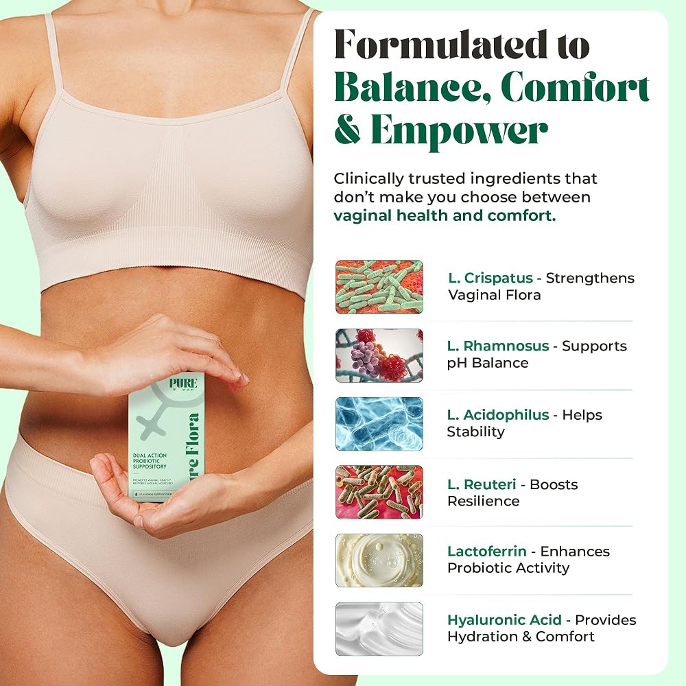 Pure Woman Pure Flora Vaginal Probiotic Suppository - 10 Count - image 6