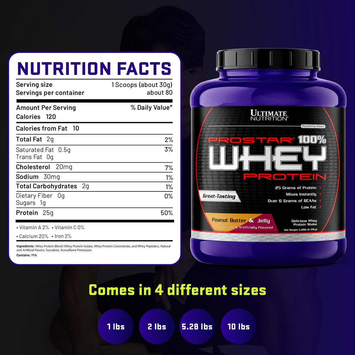 Ultimate Nutrition Prostar Whey Protein Isolate Powder for Muscle Gain