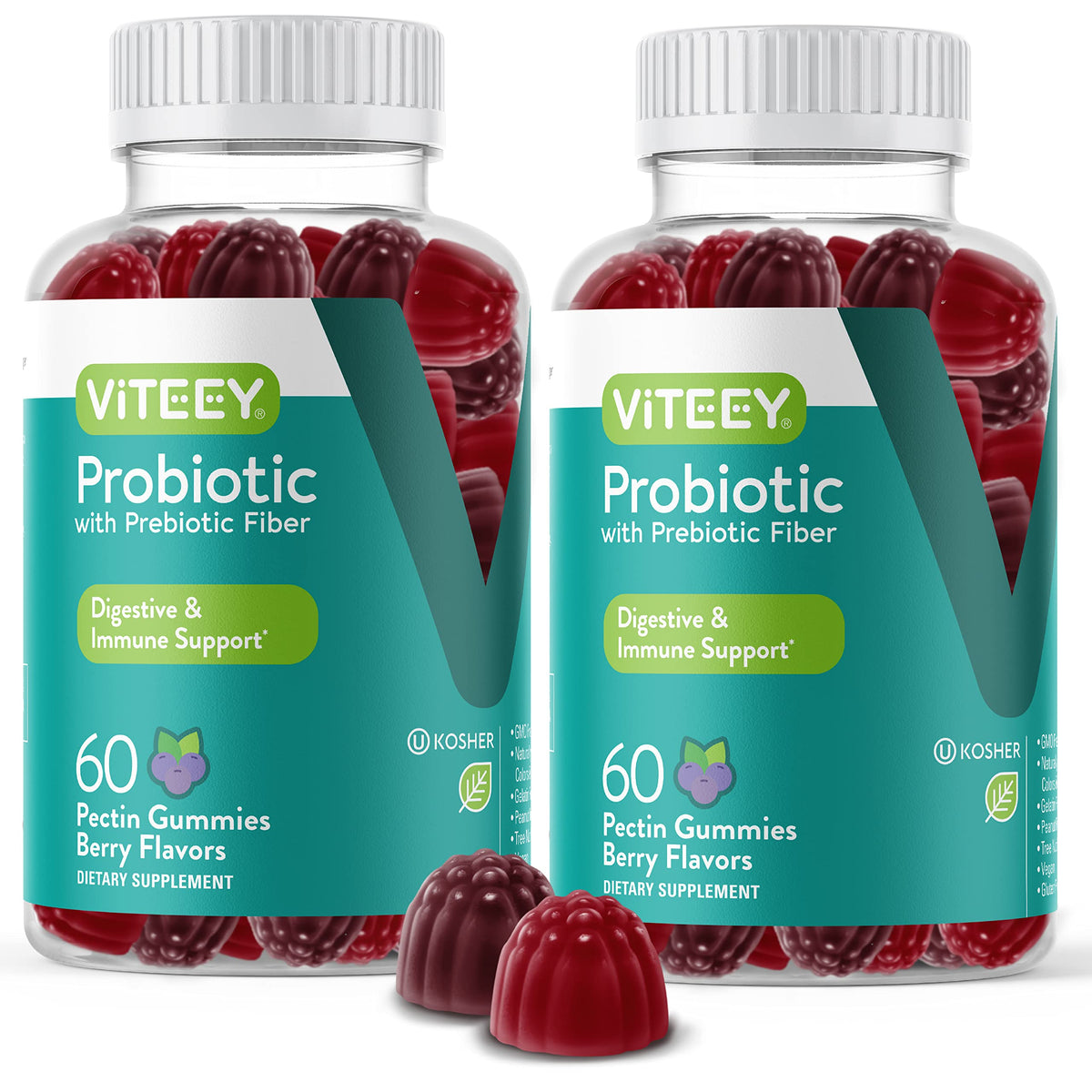 Viteey Probiotics Plus Prebiotics Fiber Gummies