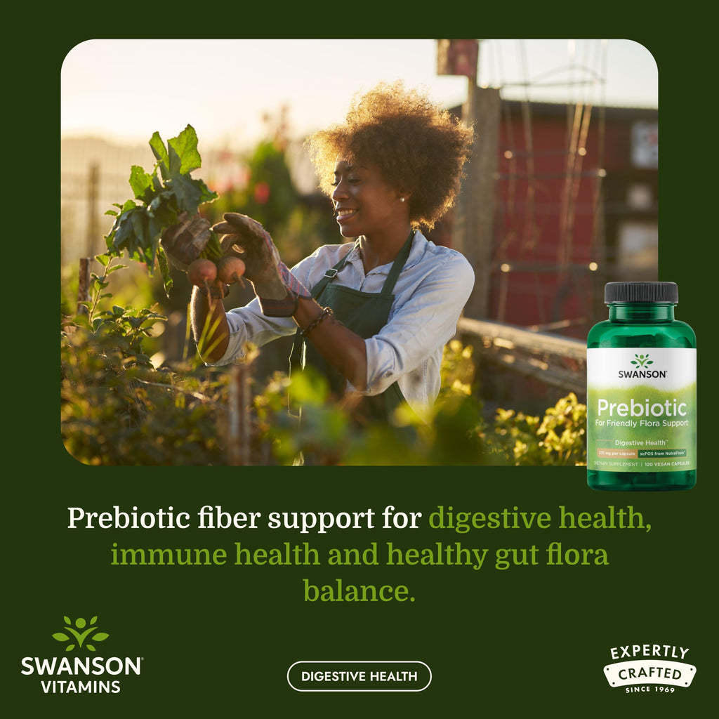 Swanson Prebiotic Fiber Capsules with NutraFlora FOS