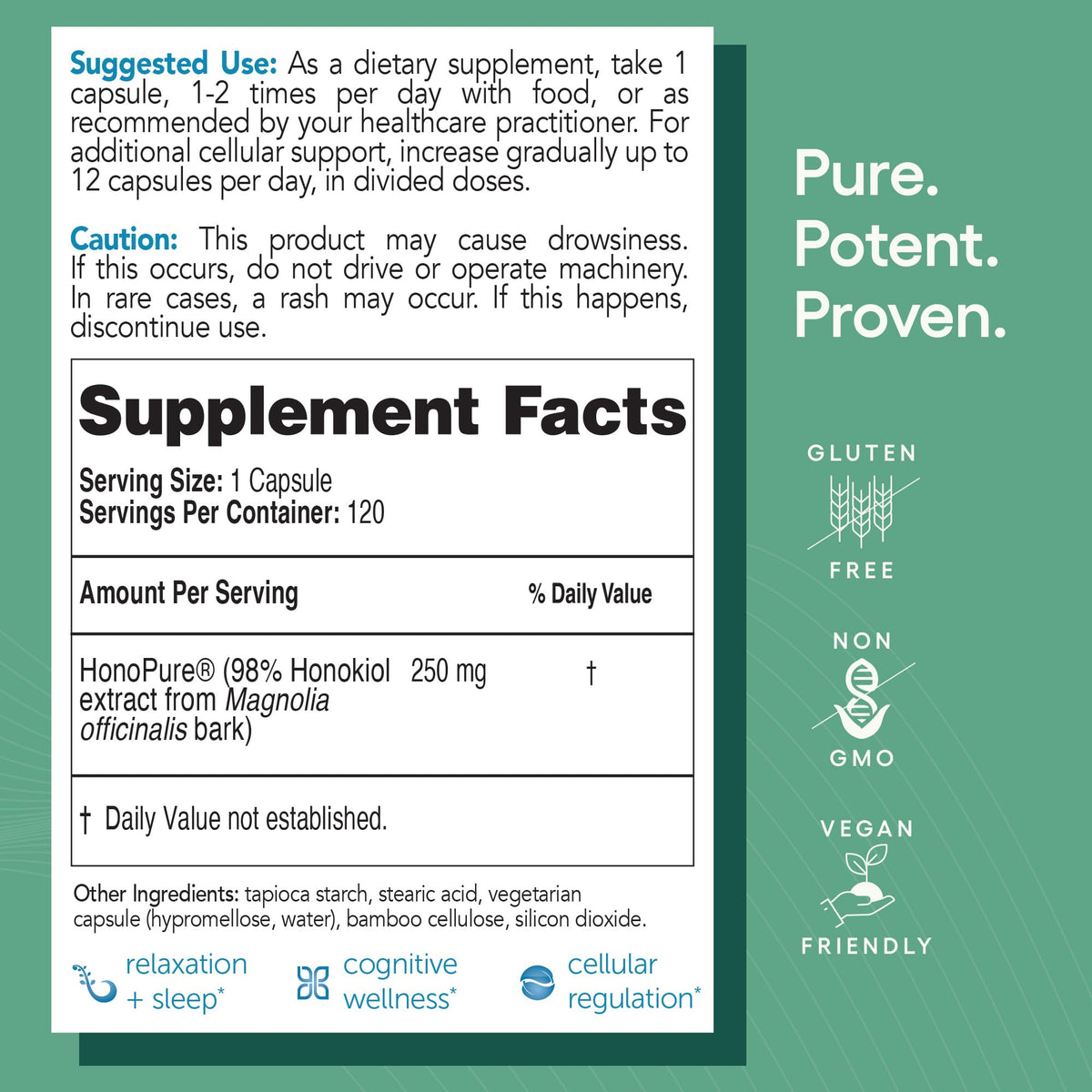 EcoNugenics HonoPure Magnolia Bark Extract - 98% Pure Honokiol