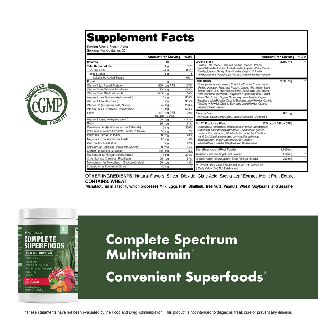 NutraOne Complete Superfoods Greens & Reds Powder - 30 Servings - image 5