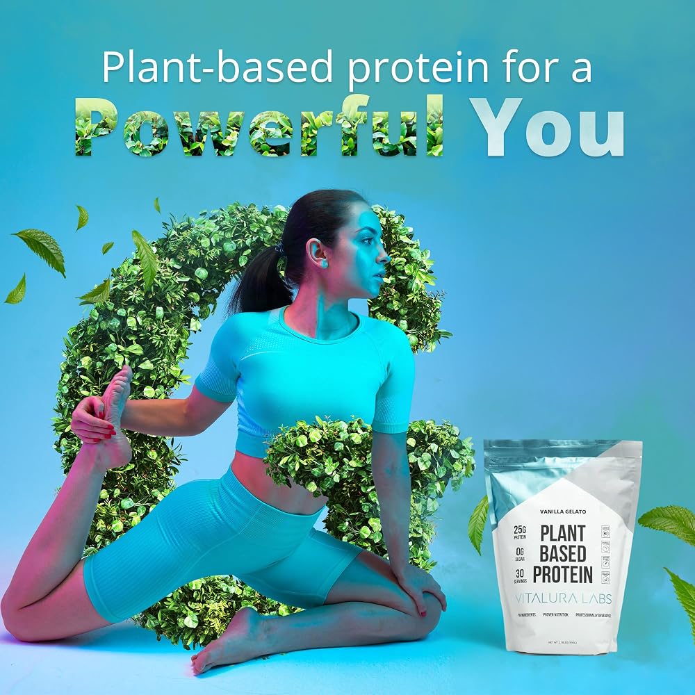 Vitalura Labs Plant-Based Protein Powder Vanilla Gelato - 30 Servings - image 2