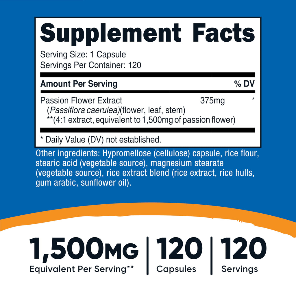 Nutricost Passion Flower Extract 375mg - 120 Capsules - image 2