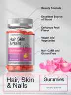 Horbäach Hair Skin and Nails Gummies with Biotin - 100 Count - image 4