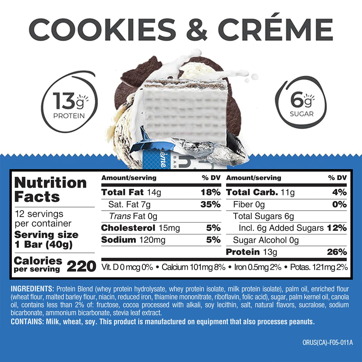 Power Crunch Cookies and Cream Protein Bar - 12 Count - image 2