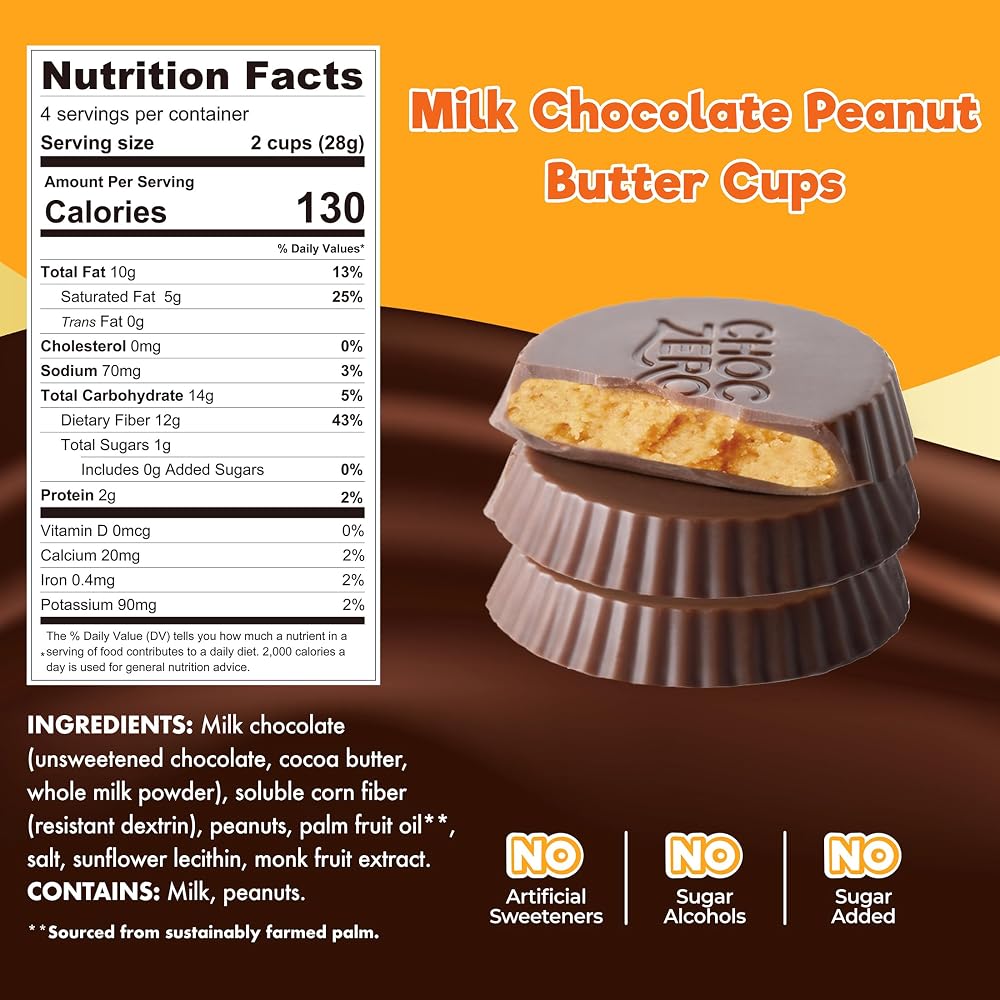 ChocZero Sugar Free Milk Chocolate Peanut Butter Cups - 4 Pack - image 2