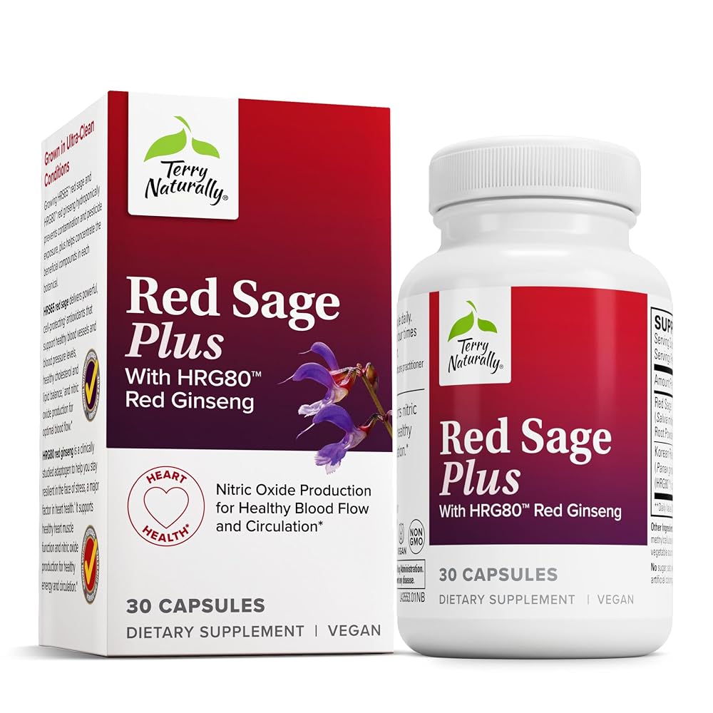 Terry Naturally Red Sage Plus Nitric Oxide Support - 30 Capsules