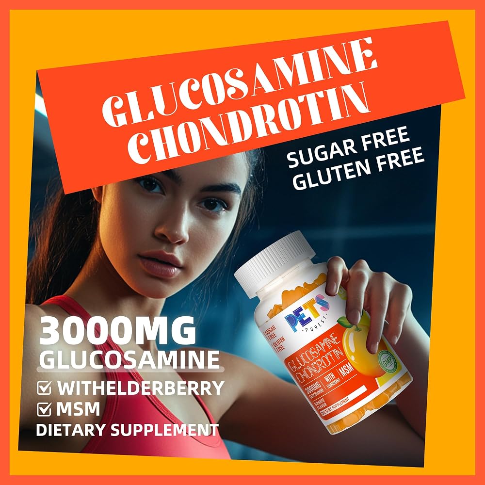Pets Purest Glucosamine Chondroitin Gummies with MSM & Elderberry