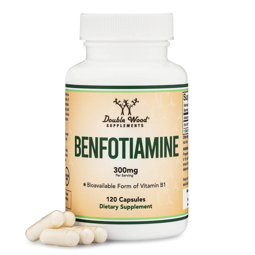 Double Wood Supplements Benfotiamine 300mg Vitamin B1 - 120 Capsules