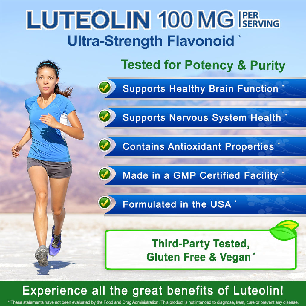 aSquared Nutrition Luteolin 100mg Brain & Memory Support - 120 Capsules - image 3