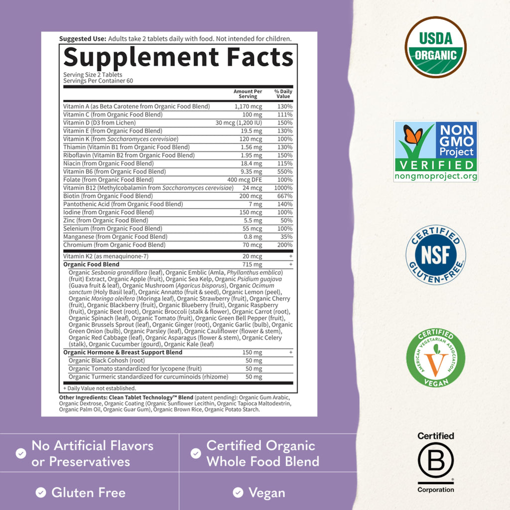 Garden of Life Organics Women 40+ Multivitamin - 120 Tablets - image 3