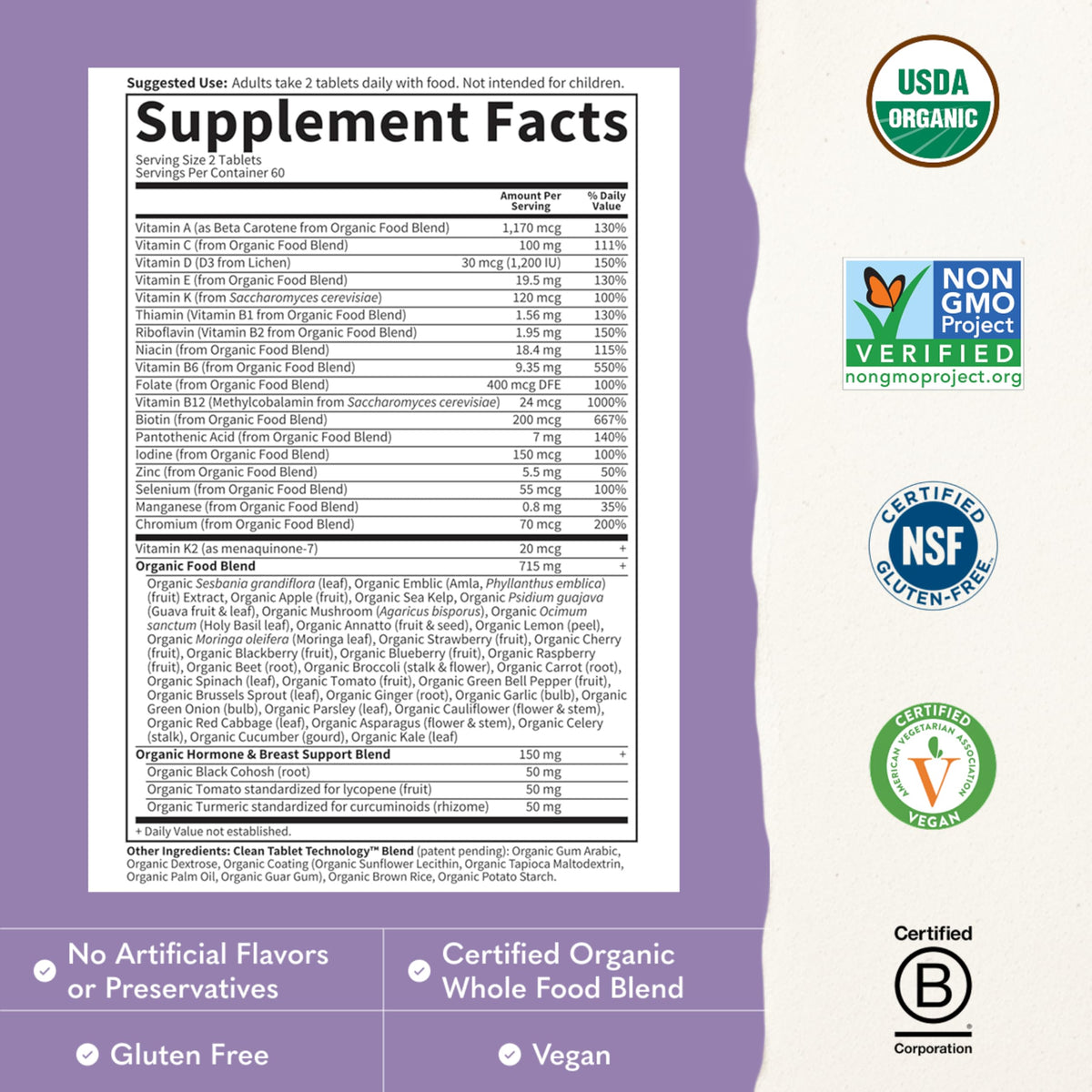 Garden of Life Organics Women 40+ Multivitamin - 120 Tablets - image 3