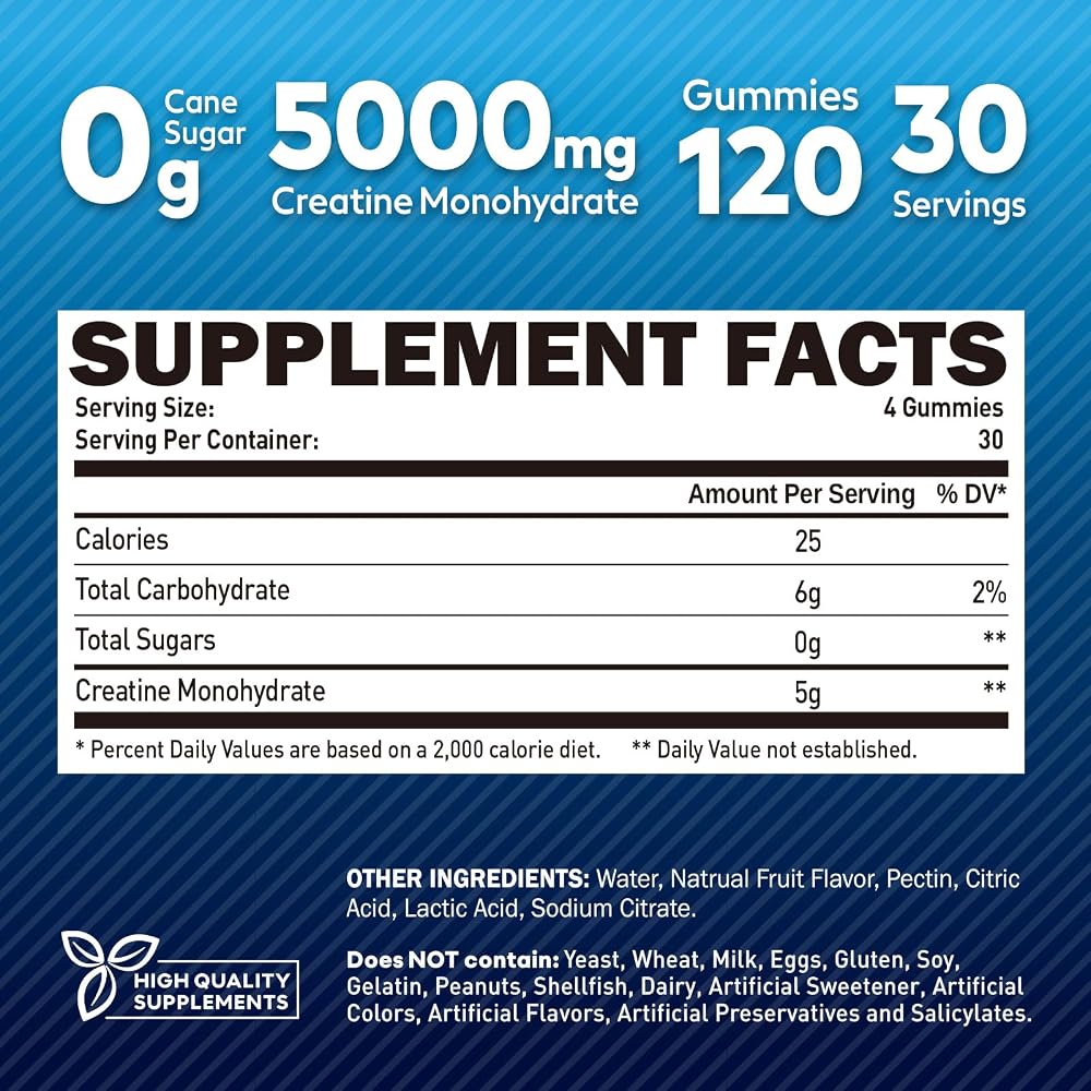 duwhot Creatine Monohydrate Gummies for Men - 120 Count - image 2