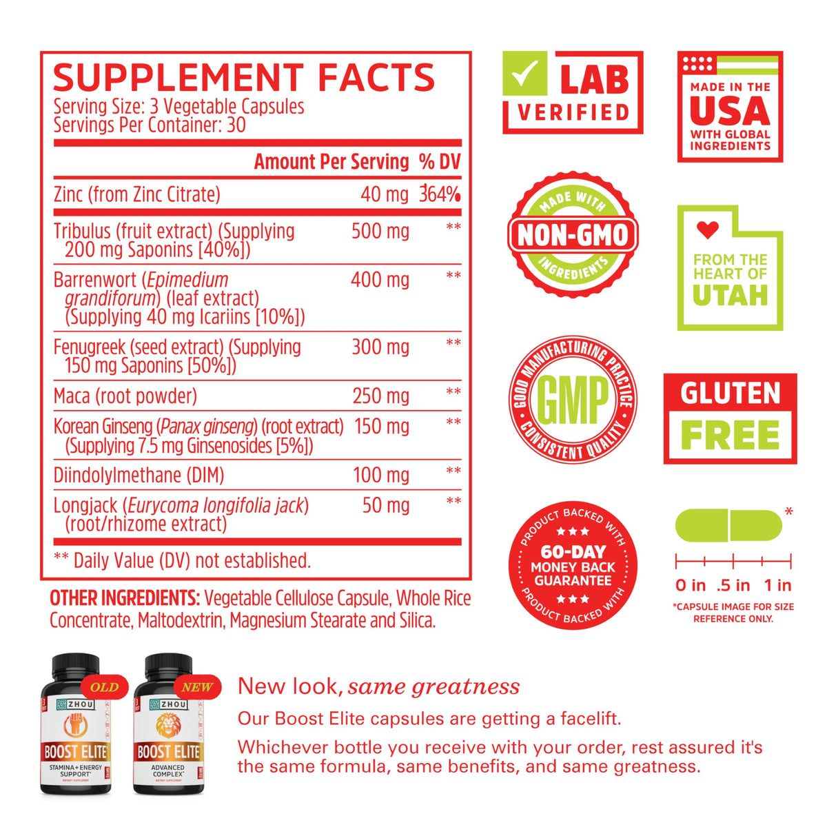 ZHOU Boost Elite Energy Supplement - 90 Vegetarian Capsules - image 2