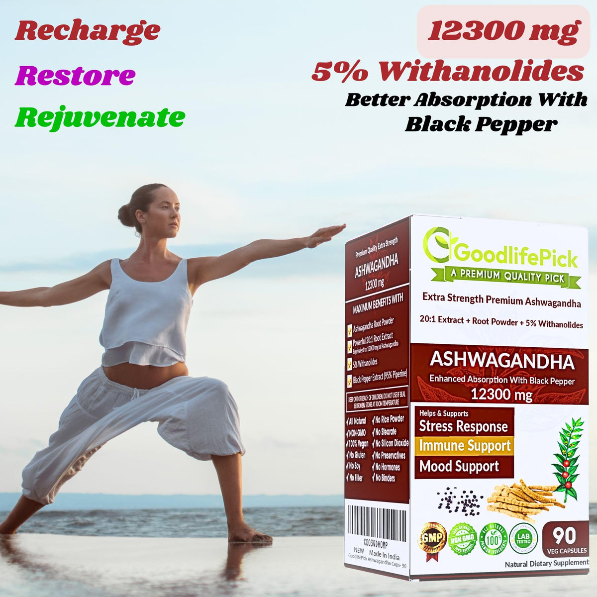 GoodlifePick Ashwagandha Capsules with Black Pepper