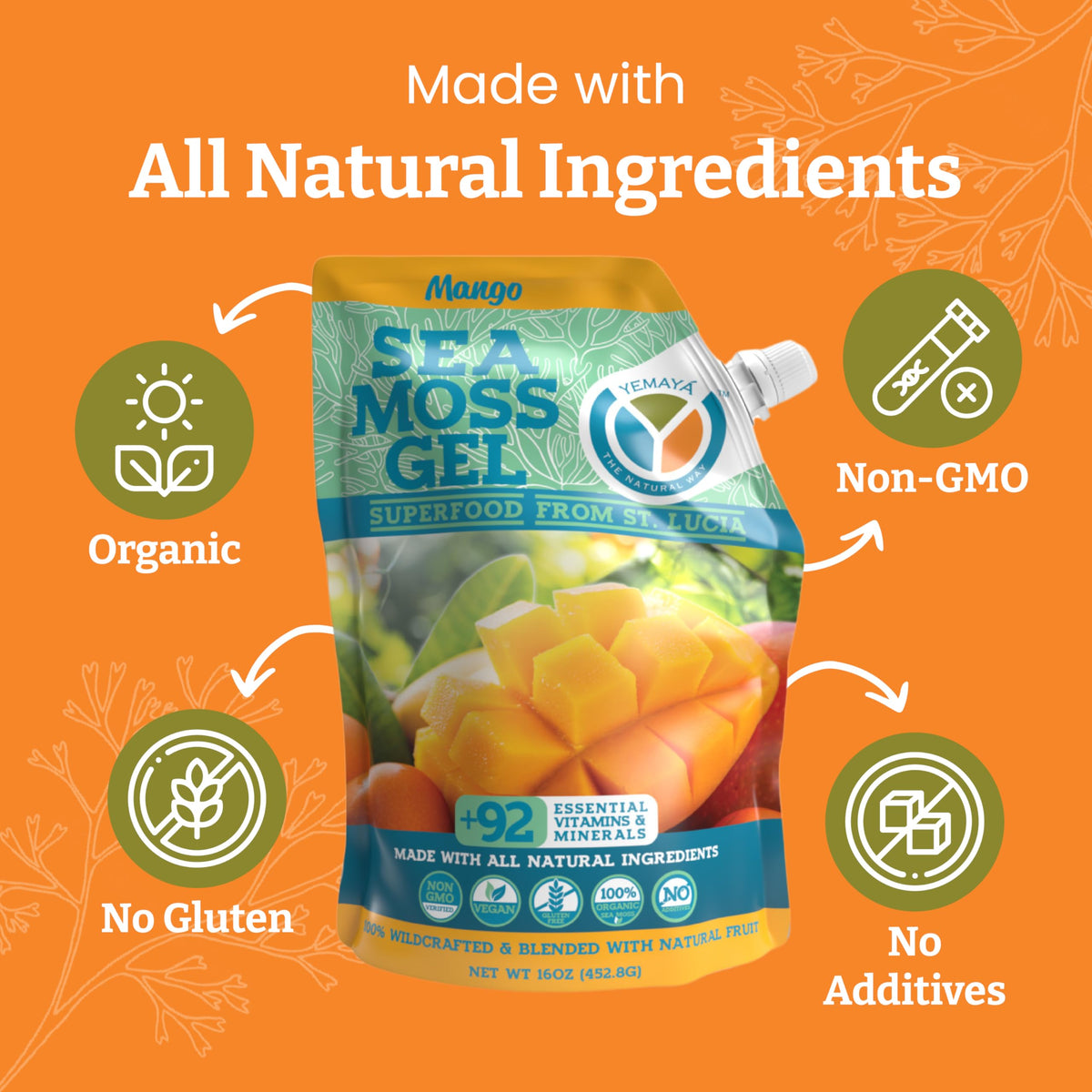 YEMAYA THE NATURAL WAY Yemayá Organic Sea Moss Gel Organic Raw