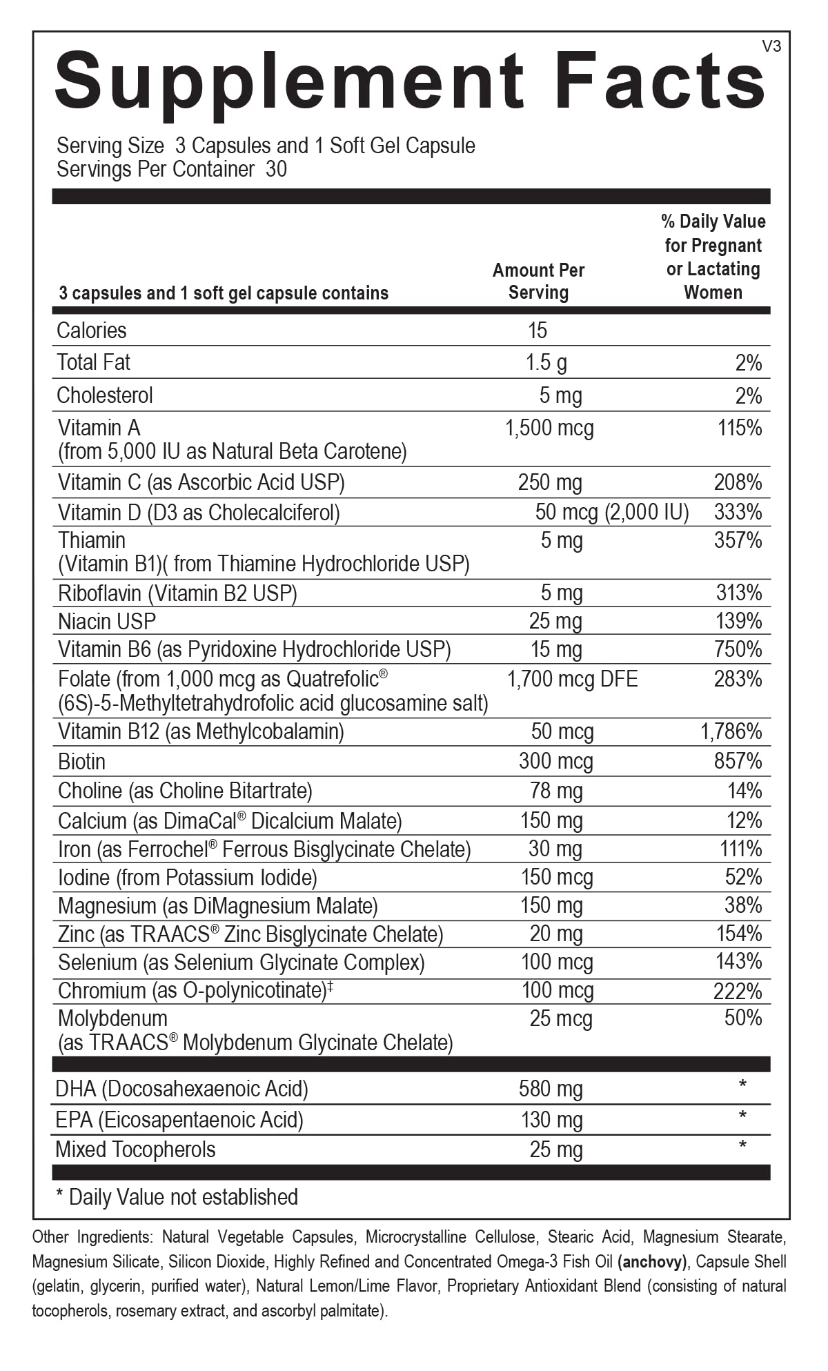 Ortho Molecular Products Prenatal Complete with DHA - 30 Servings - image 2
