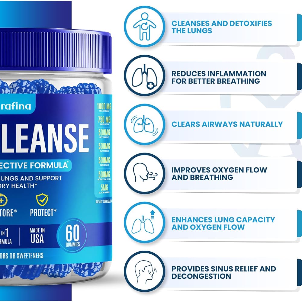 Nutravia Purafina Lung Cleanse Gummies Respiratory Support - 60 Gummies - image 3