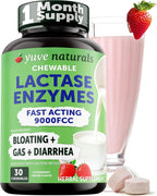 Yuve Natural Lactase Enzyme 9000 FCC Dairy Relief - 30 Chewables