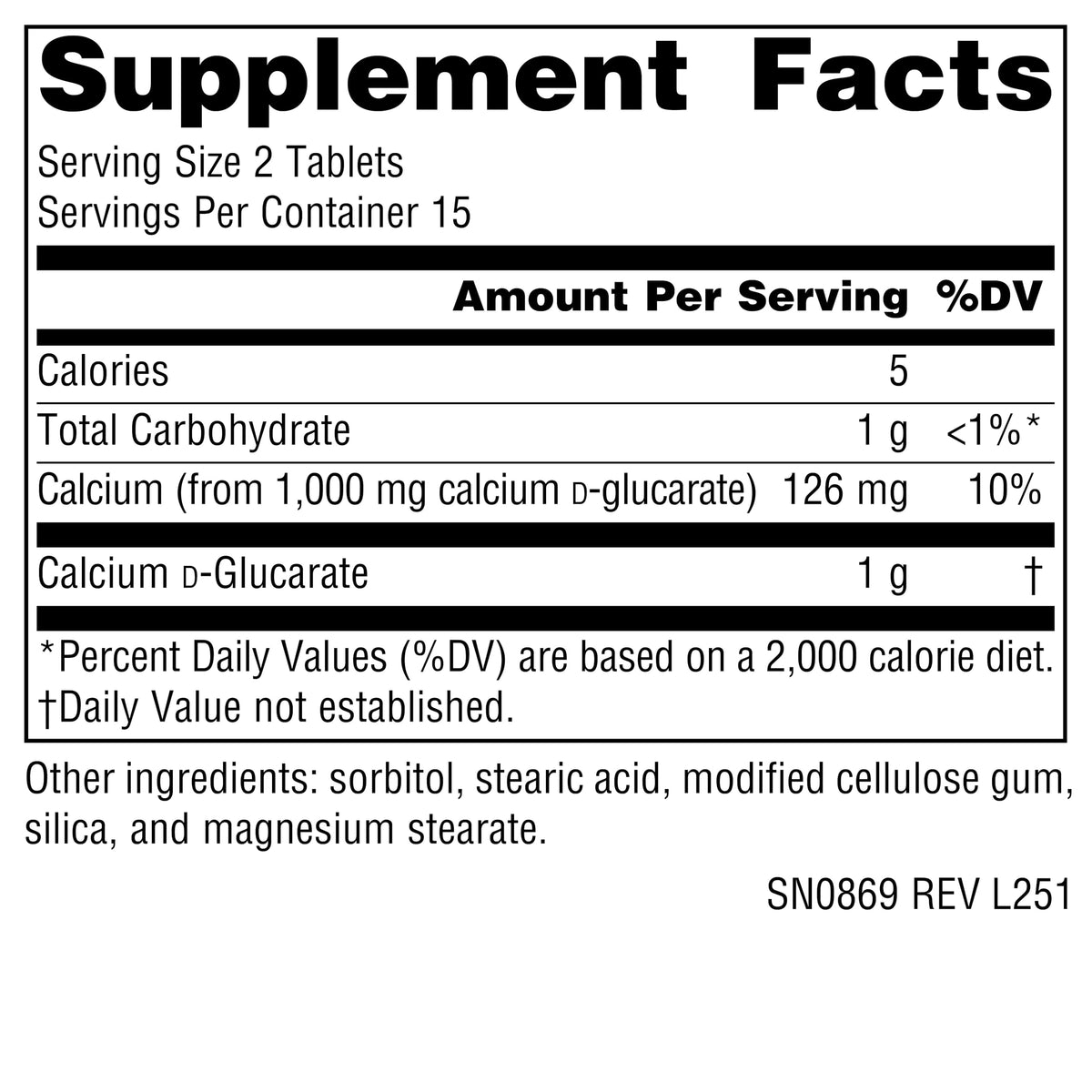 Source Naturals Calcium D-Glucarate 500mg