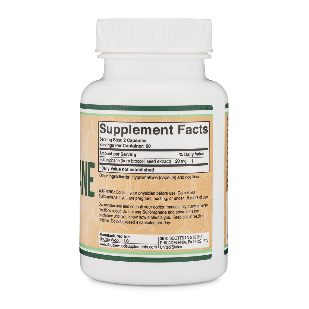 Double Wood Sulforaphane Glucosinolate 20mg - 120 Capsules - image 3