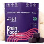Stay Wyld Organics Brain Food+ Mushroom Gummies for Focus - 30 Servings