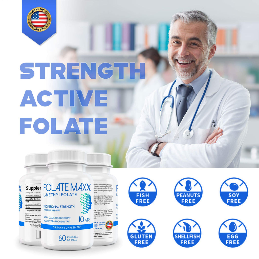 FOLATE MAXX FolateMaxx L-Methylfolate 10 mg 90 Capsules Active Folate