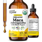 Wild & Organic Maca Root Ashwagandha Drops - 4 fl oz