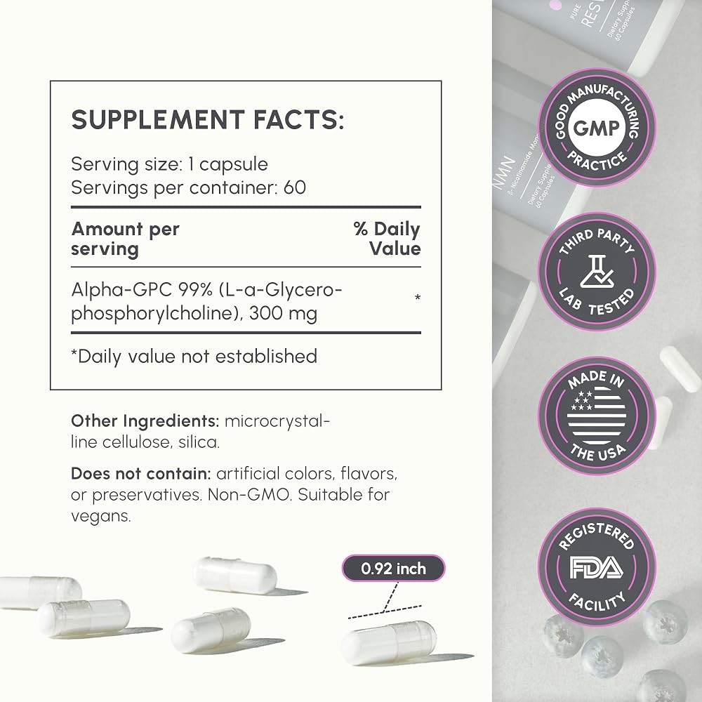 partiQlar Alpha GPC 300mg Brain Support - 60 Capsules - image 3