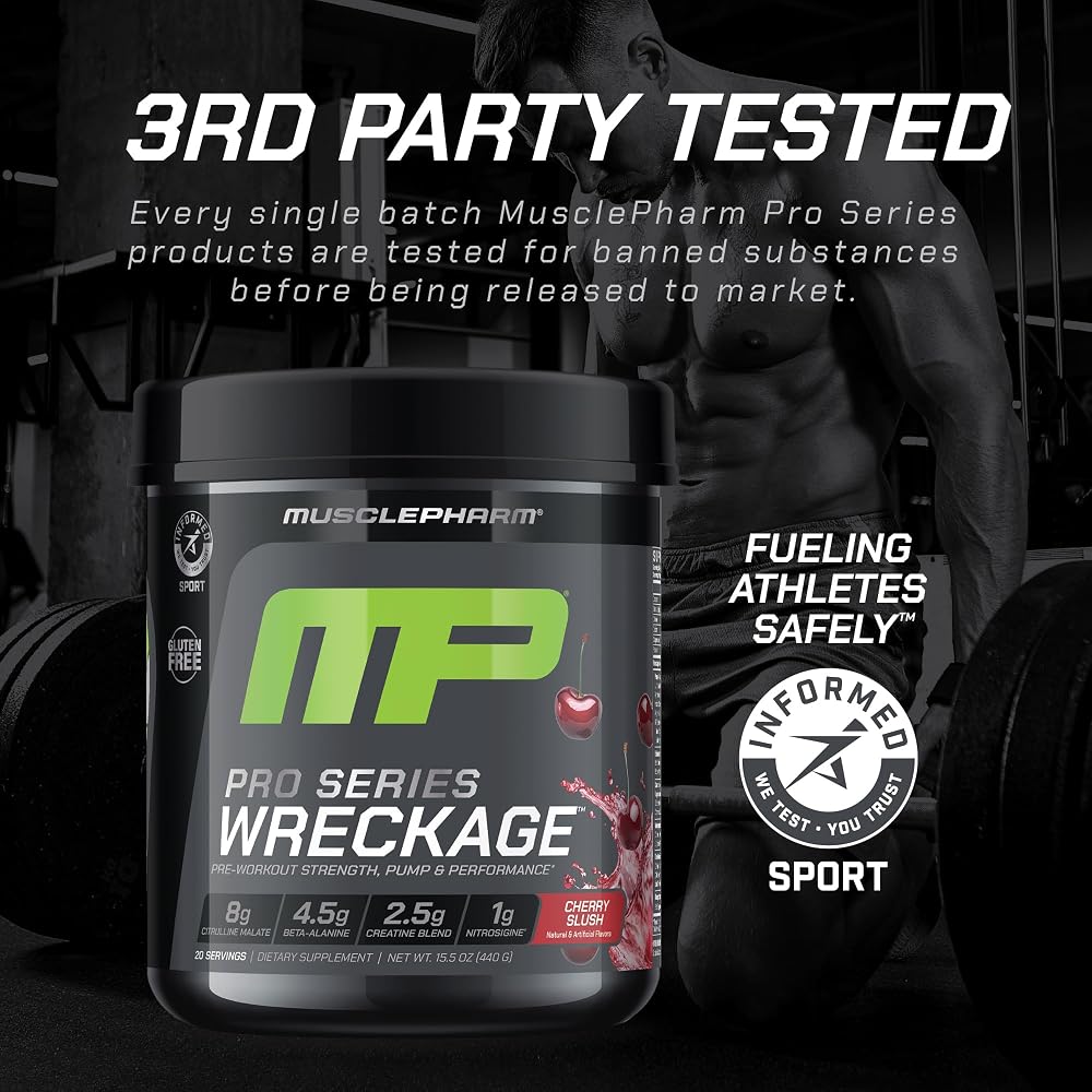 Muscle Pharm Wreckage Pre-Workout Powder Cherry Slush - 20 Servings - image 6