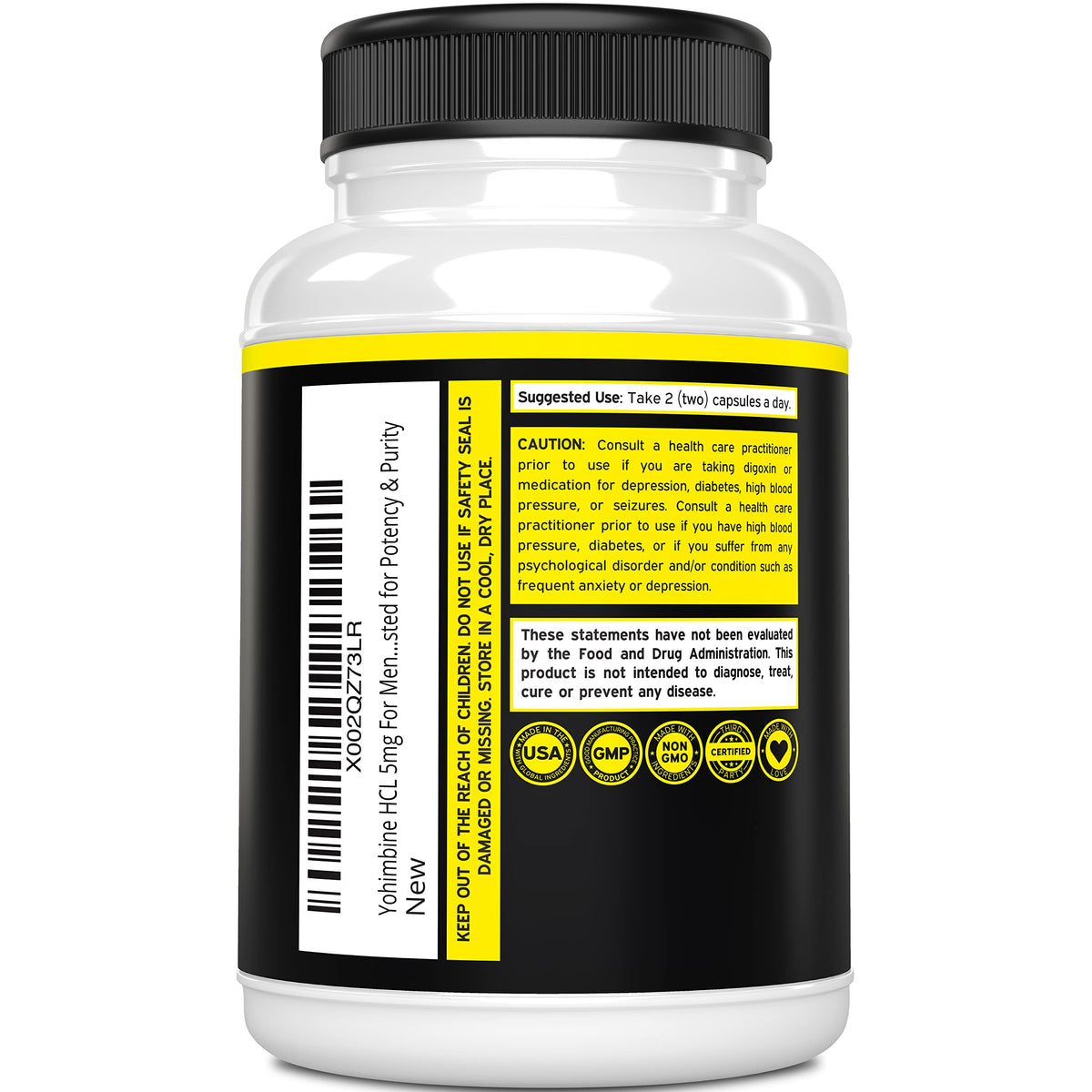 DORADO NUTRITION Yohimbine HCL 5mg - 270 Capsules - image 3
