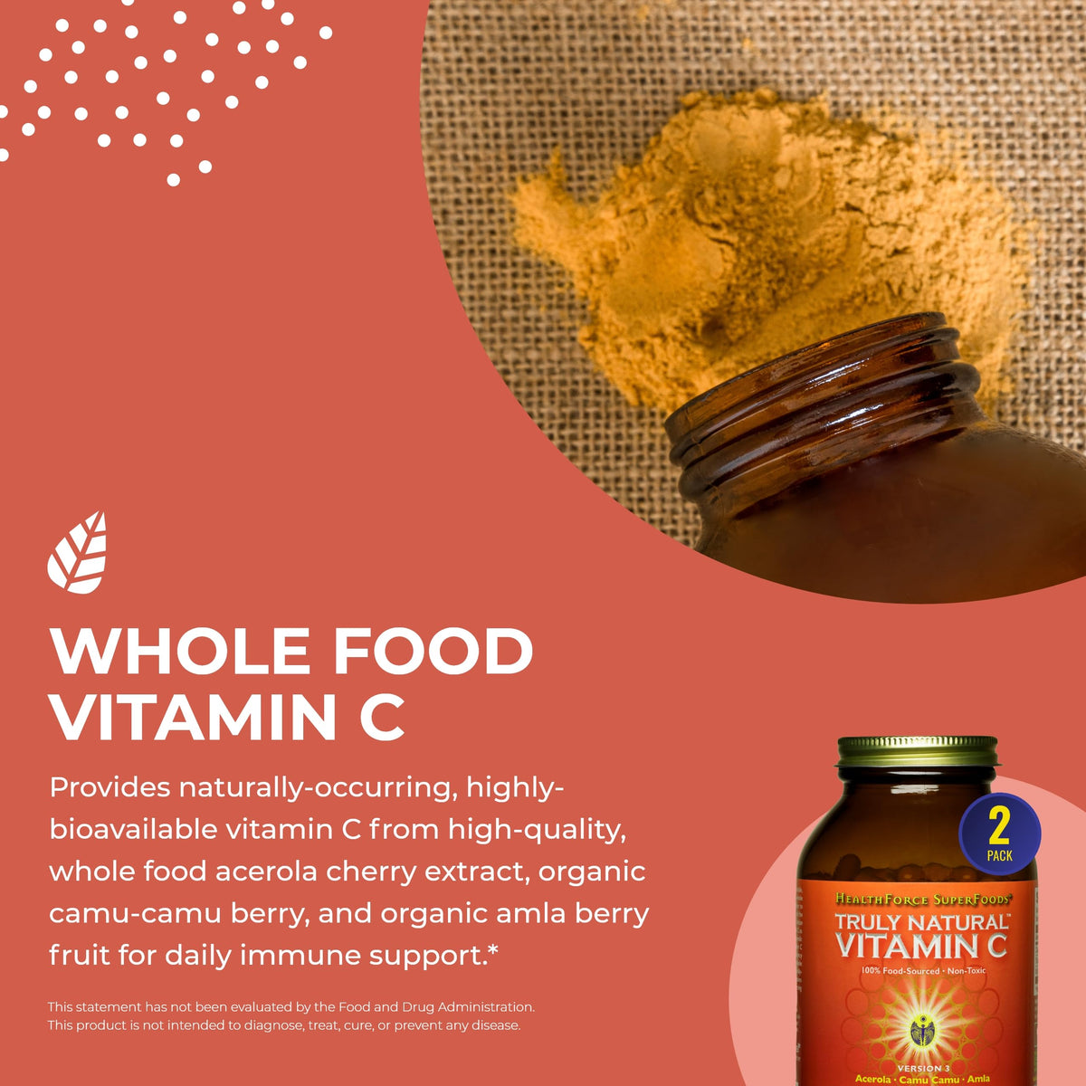 HEALTHFORCE SUPERFOODS Vitamin C Immune Support - 240 Vegan Capsules - image 4