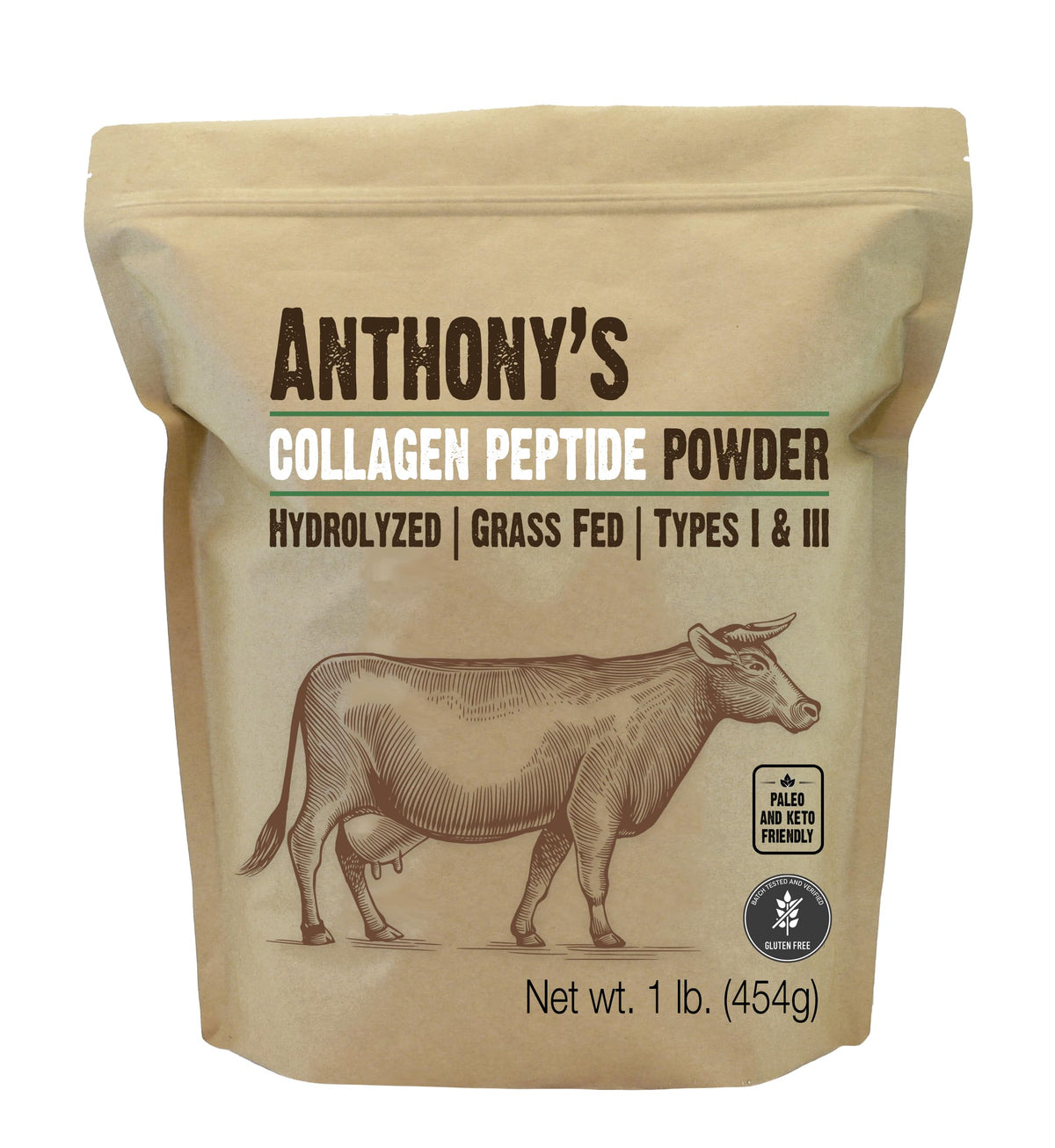 Anthony's Collagen Peptide Powder, Hydrolyzed - 1 lb