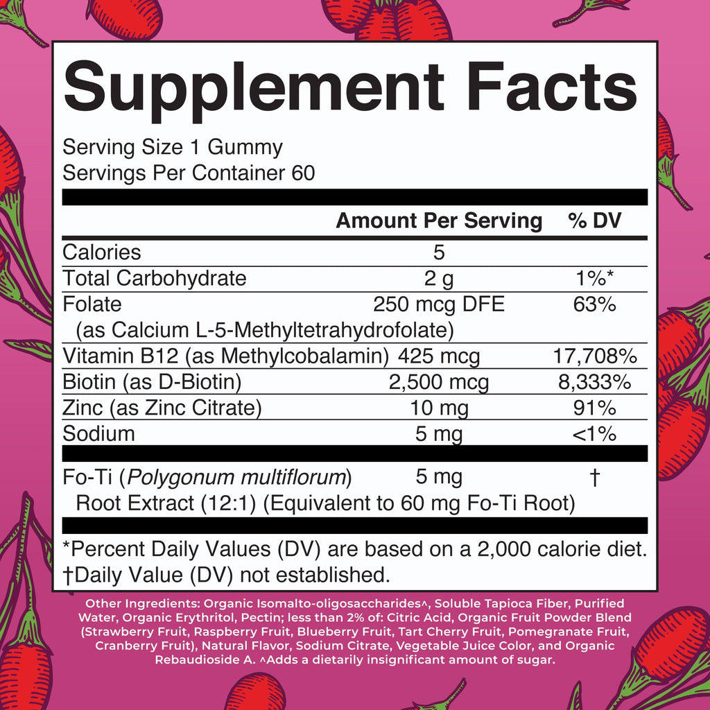 MARYRUTH'S Biotin Gummies Hair Growth Support - 60 Gummies - image 2