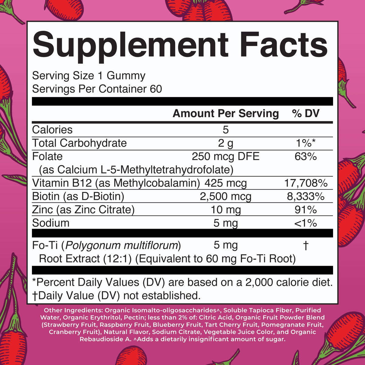 MARYRUTH'S Biotin Gummies Hair Growth Support - 60 Gummies - image 2